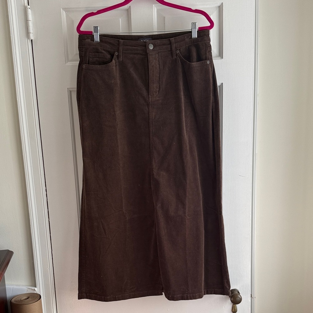 NYDJ Chocolate Brown Midi Skirt
